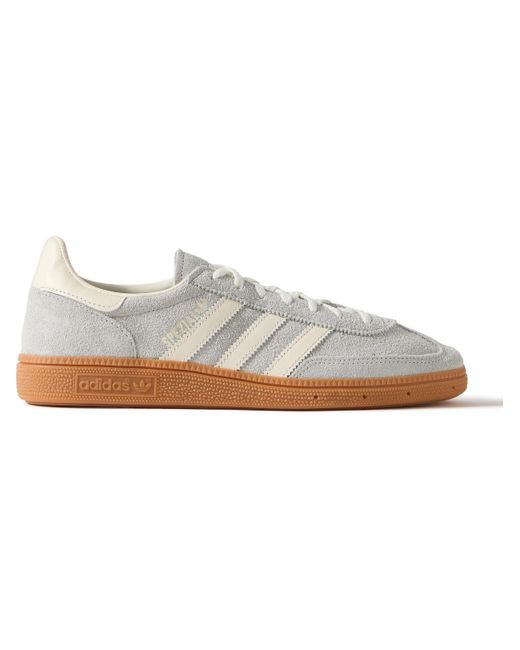 Adidas Originals White Handball Spezial Leather-trimmed Suede Sneakers for men