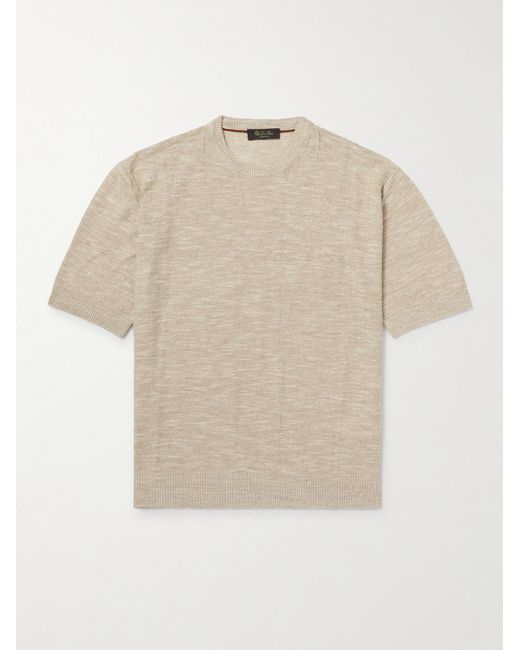 Loro Piana White Tori Linen And Silk-blend T-shirt for men