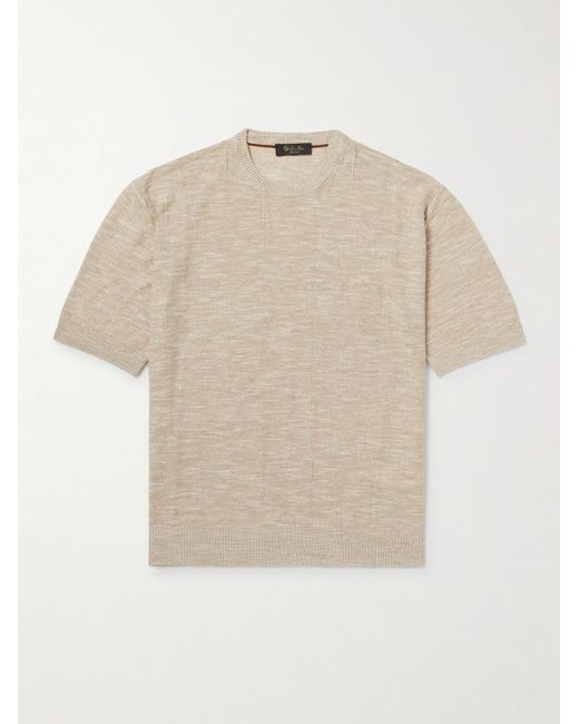 Loro Piana White Tori Linen And Silk-Blend T-Shirt for men