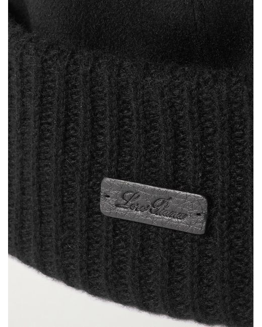Loro Piana Black Logo-Appliquéd Storm System Cashmere Beanie