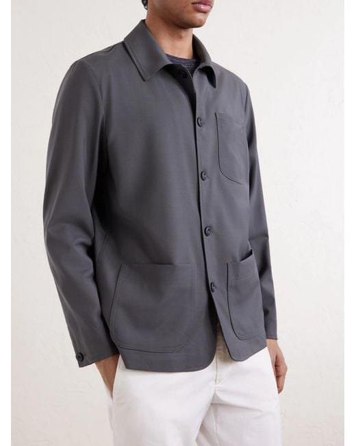 Altea Gray Constantin Virgin Wool Overshirt for men