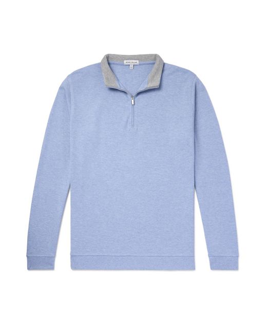 Peter Millar Blue Crown Cotton-Blend Jersey Half-Zip Sweatshirt for men