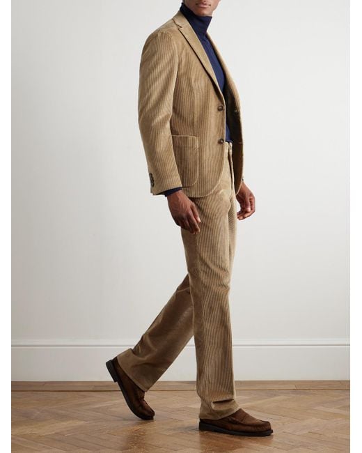 Incotex Natural Straight-Leg Cotton-Blend Corduroy Trousers for men