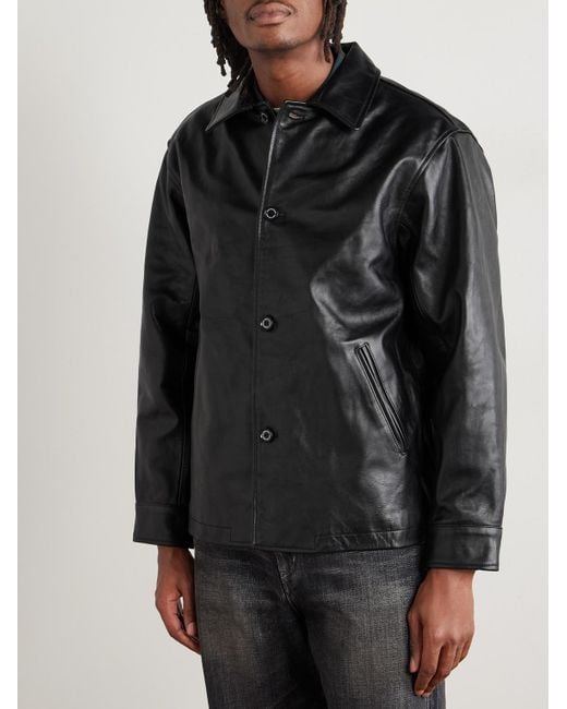 Neighborhood Black Leather Jacket for men