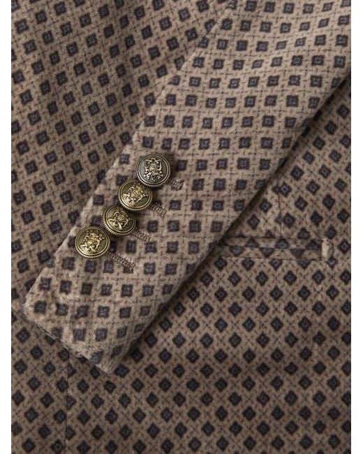 Dunhill Brown Slim-fit Printed Cotton-blend Velvet Tuxedo Jacket for men