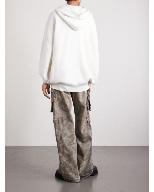 Rick Owens Natural Hun Ribbed-knit Zip-up Hoodie for men