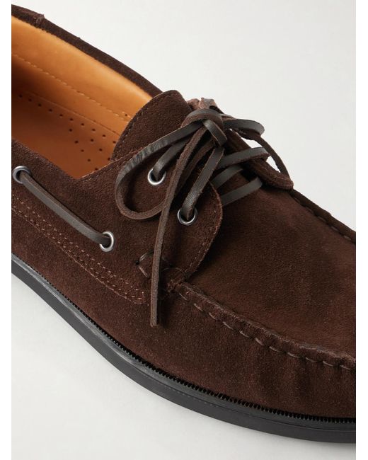 Mr P. Brown Suede Boat Shoes for men