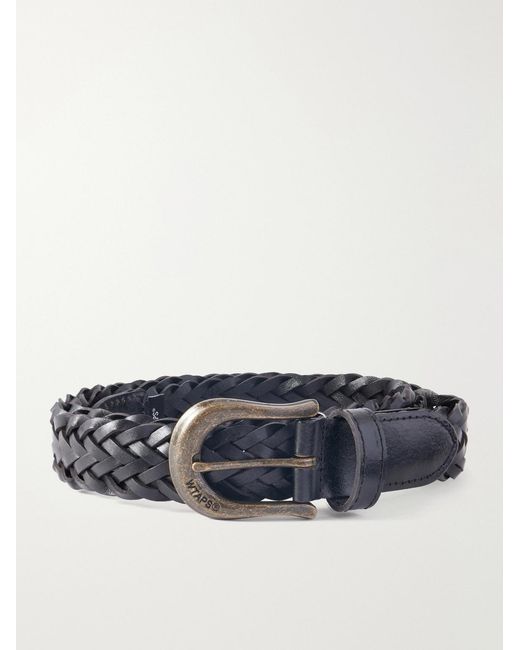(w)taps Blue 3Cm Braided Leather Belt for men