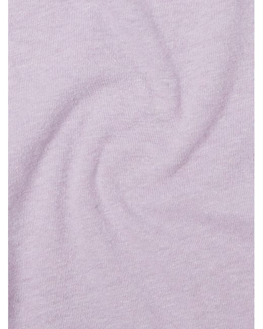 The Elder Statesman Purple Cotton And Linen-blend Jersey T-shirt for men