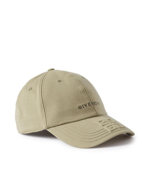 Givenchy Natural Logo-embroidered Embossed Cotton-twill Baseball Cap for men