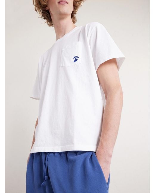 CHERRY LA White Western Athletic Logo-embroidered Cotton-jersey T-shirt for men