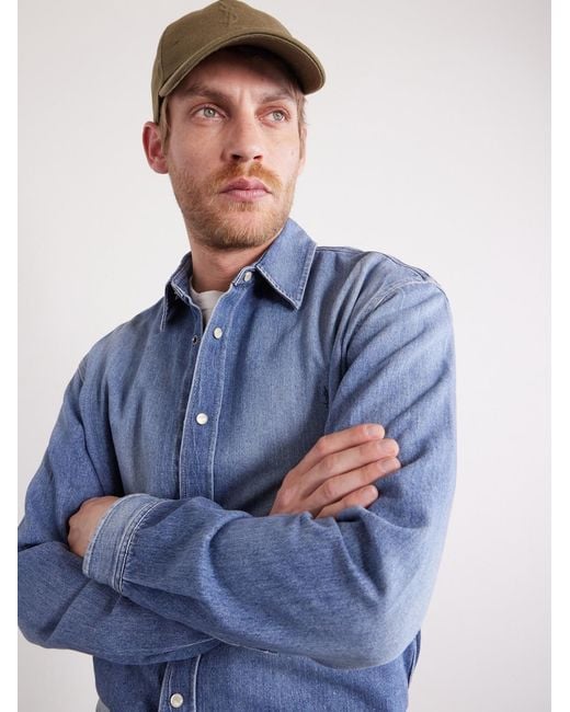 Saint Laurent Natural Logo-debossed Cotton-twill Baseball Cap for men