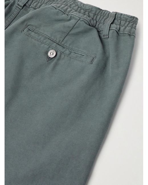Mr P. Gray Daniel Tapered Pleated Organic Cotton-Canvas Trousers for men