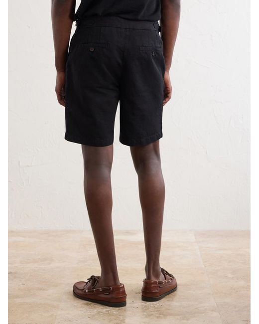 Mr P. Blue Straight-Leg Cotton And Linen-Blend Bermuda Shorts for men