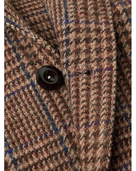 Drake's Brown Mk. Vii Games Unstructured Prince Of Wales Checked Virgin Wool Blazer for men