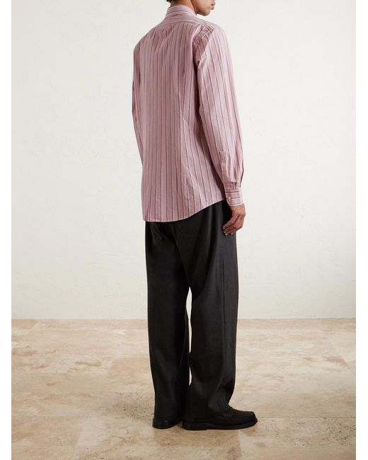 Massimo Alba Pink Genova Striped Cotton-poplin Shirt for men
