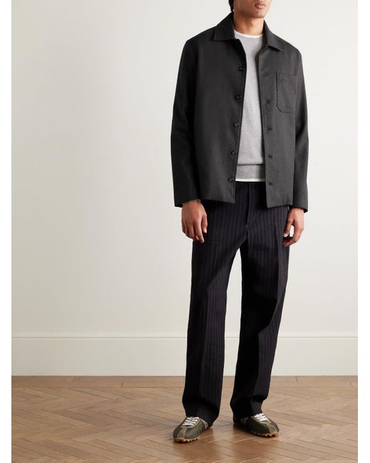 A.P.C. Black Jamie Recycled Wool-blend Overshirt for men
