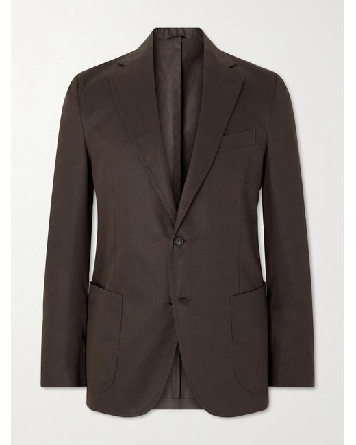 De Petrillo Black Cotton Suit Jacket for men