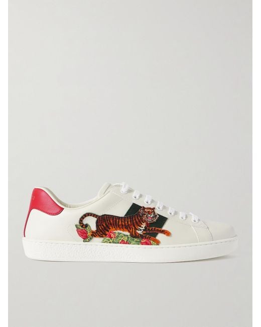 sneakers in leather with webbing