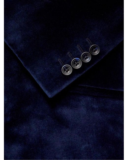 Richard James Blue Slim-fit Cotton-velvet Tuxedo Jacket for men