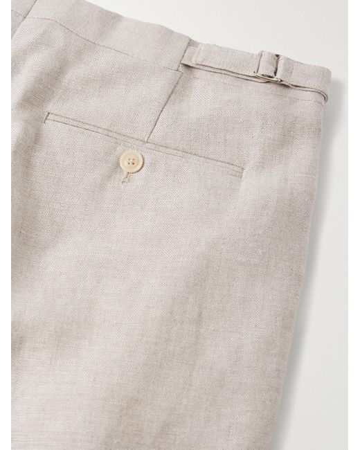 Favourbrook White Slim-fit Linen Suit Trousers for men
