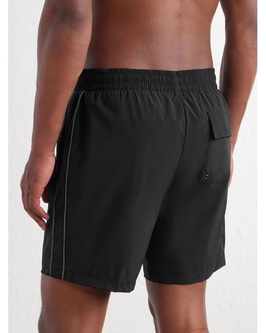 James Perse Black Straight-Leg Mid-Length Swim Shorts for men