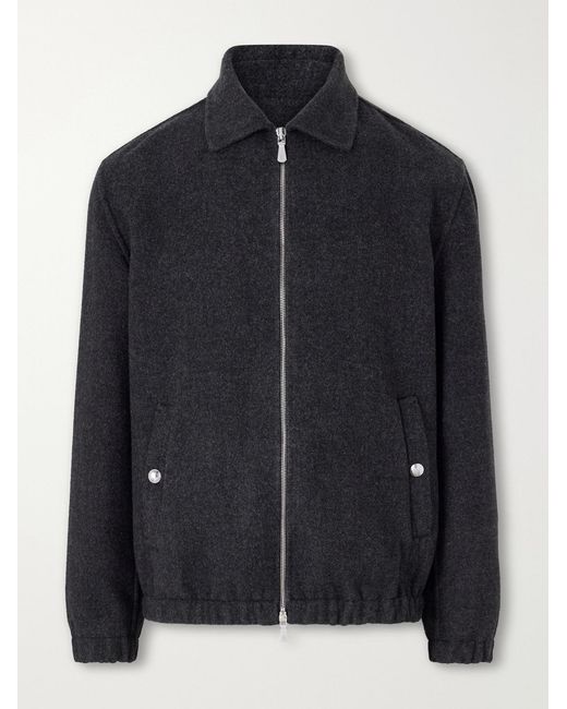 Eleventy Black Wool Bomber Jacket for men