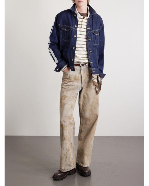 Kapital Blue Embroidered Denim Jacket for men