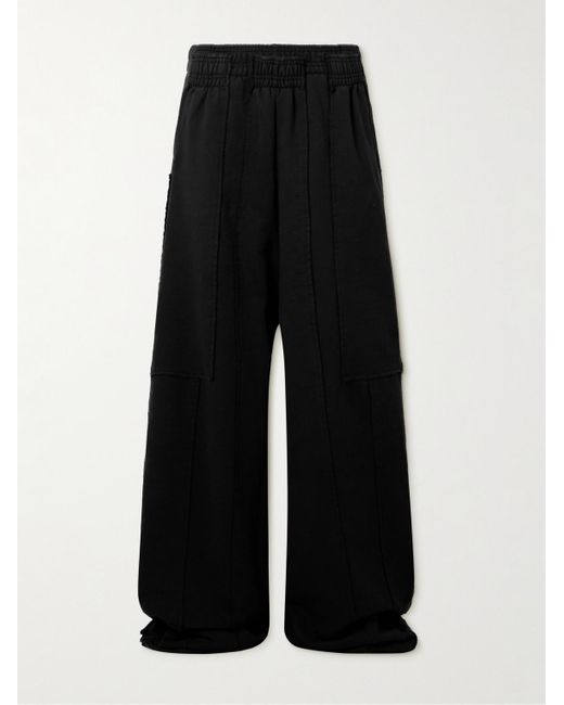 Vetements Black Wide-leg Panelled Cotton-blend Jersey Sweatpants for men