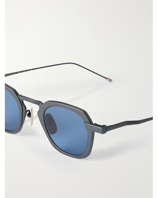 Thom Browne Blue Square-Frame Titanium Sunglasses for men