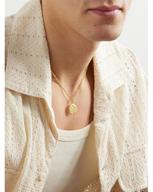 Mikia Natural Polaris-Plated Diamond Pendant Necklace for men