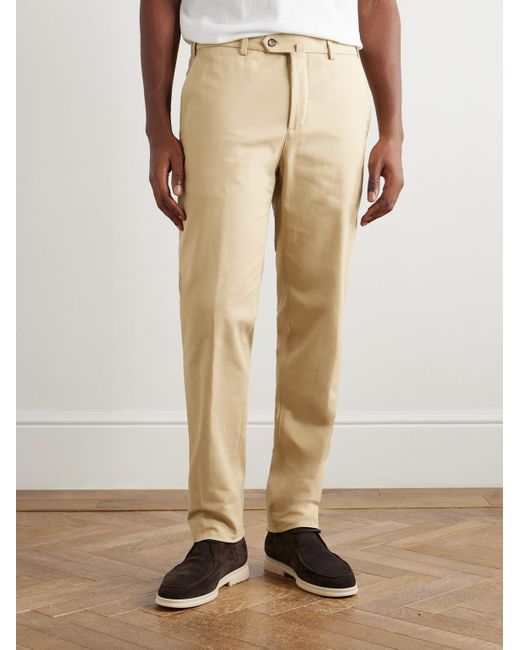 Loro Piana Natural Carlo Hyannis Tapered Cotton-Blend Trousers for men