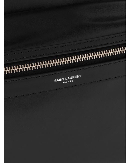 Saint Laurent Black City Leather Backpack for men