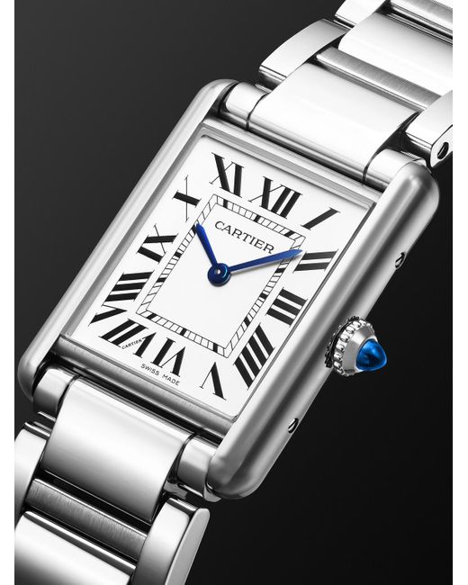 Cartier Black Tank Must Large 33.7Mm Stainless Steel Watch, Ref. No. Wsta0106 for men