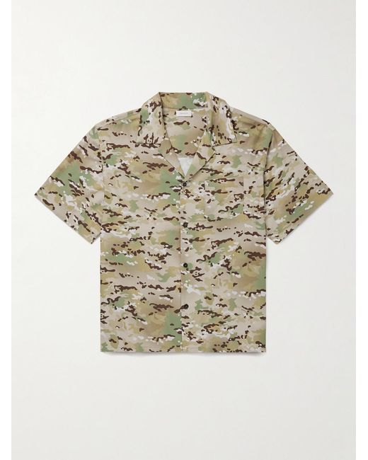 John Elliott Green Convertible-collar Camouflage-print Cotton-blend Shirt for men