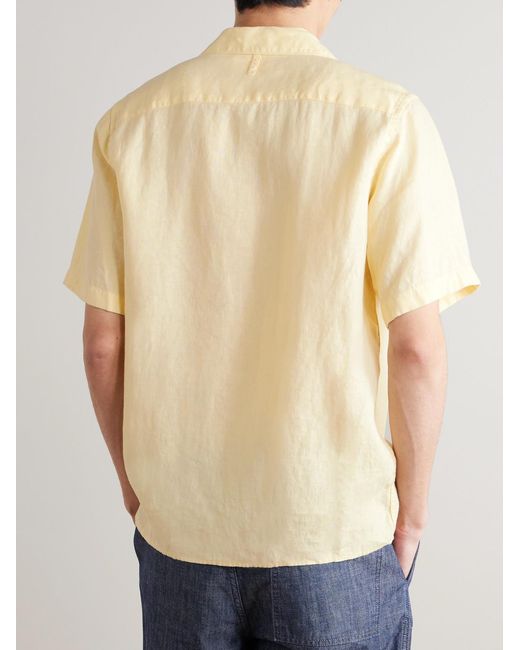 NN07 Natural Julio 5708 Camp-Collar Linen Shirt for men