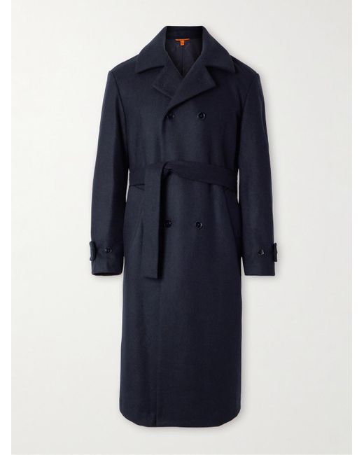 Double breasted belted wool coat online