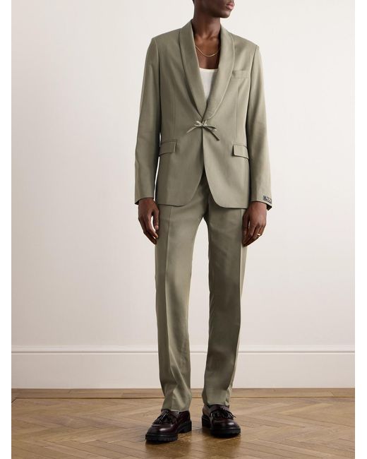 A Kind Of Guise Green Shinji Lyocell And Cotton-Blend Suit Jacket for men