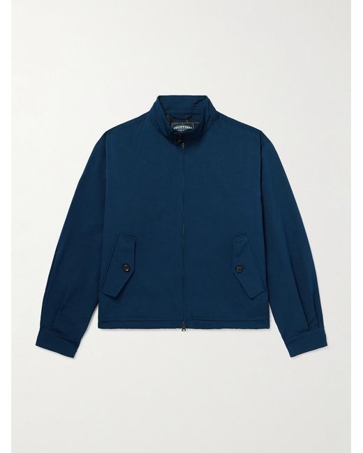 FRIZMWORKS Blue Buddy Cropped Cotton-blend Twill Harrington Jacket for men