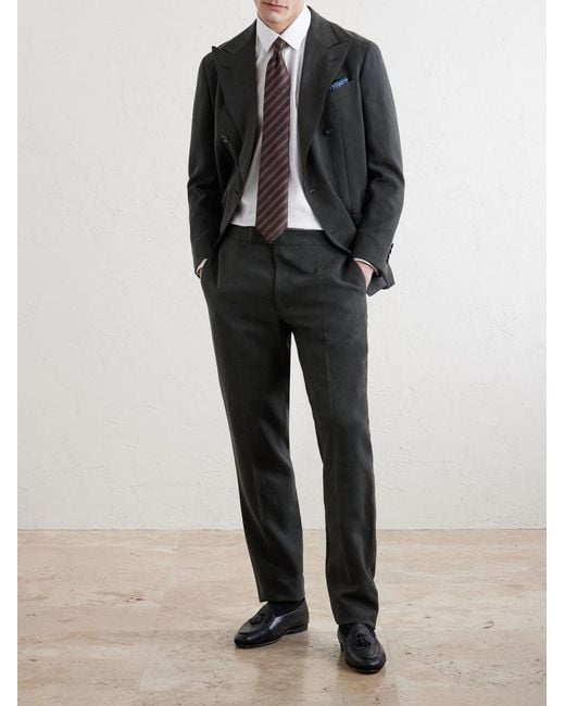 Charvet White Cotton-Herringbone Shirt for men