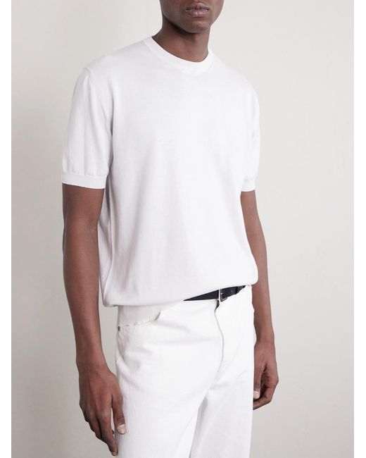 Boglioli White Garment-Dyed Cotton T-Shirt for men