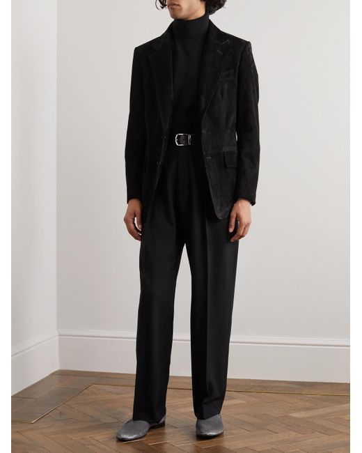 Tom Ford Suede Blazer in Black for Men | Lyst UK