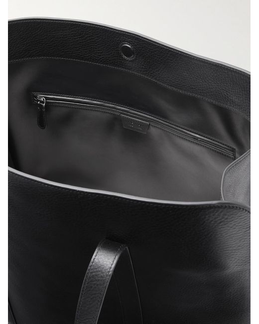 The Row Black Ben Full-grain Leather Tote Bag for men