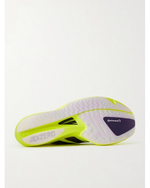 Adidas Originals Yellow Adizero Takumi Sen 11 Rubber-Trimmed Ripstop Running Sneakers for men