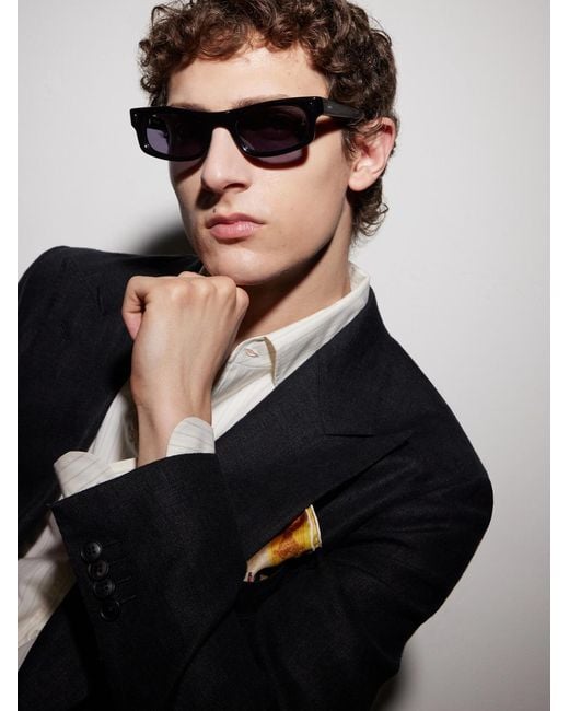 Jacques Marie Mage Blue Initials Square-Frame Acetate Sunglasses for men
