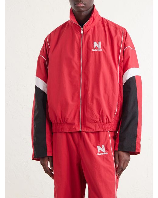 NAHMIAS Logo-Embroidered Striped Nylon Jacket for men