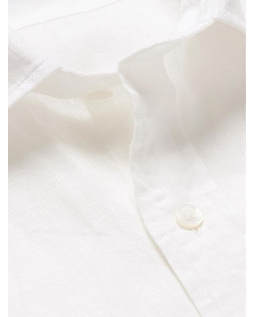 Drake's White Linen Shirt for men