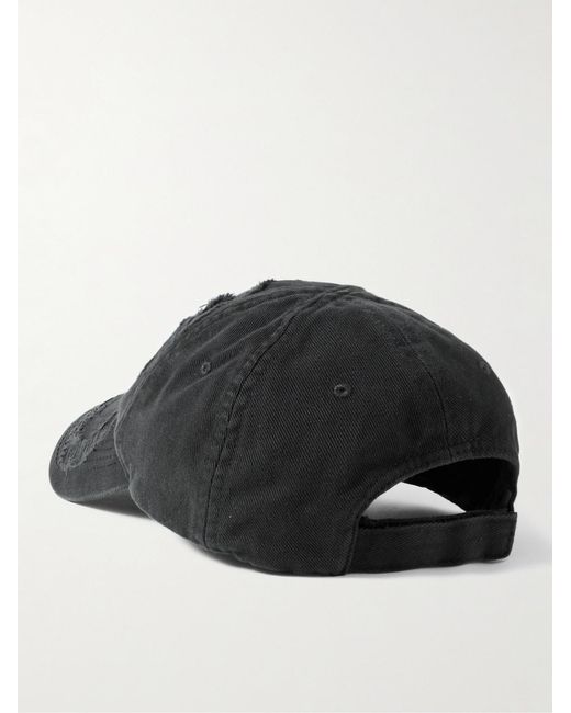 Balenciaga Black Distressed Baseball Cap