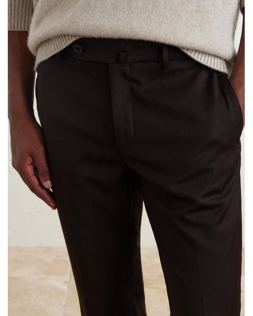 Slowear Black Straight-Leg Pleated Woven Suit Trousers for men