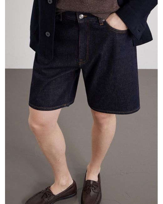 NN07 Blue Otis Straight-Leg Organic Denim Shorts for men